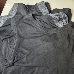 Danskin Now Lot of 2 Black Mesh Tank Top 1/4 Zip Black Pullover Jacket Women's M